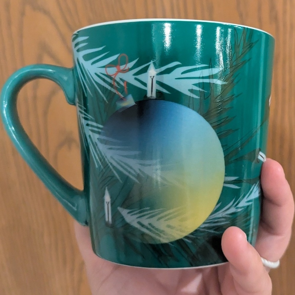 Starbucks 2020 Holiday Coffee Mug Green Pine Ornament 18oz Ceramic Collectible - Picture 8 of 10